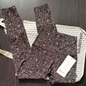 LULULEMON ALIGN HR PANT 25” in DOTTED MAGNOLIA PINK MULTI SZ 2 ,4 NWT